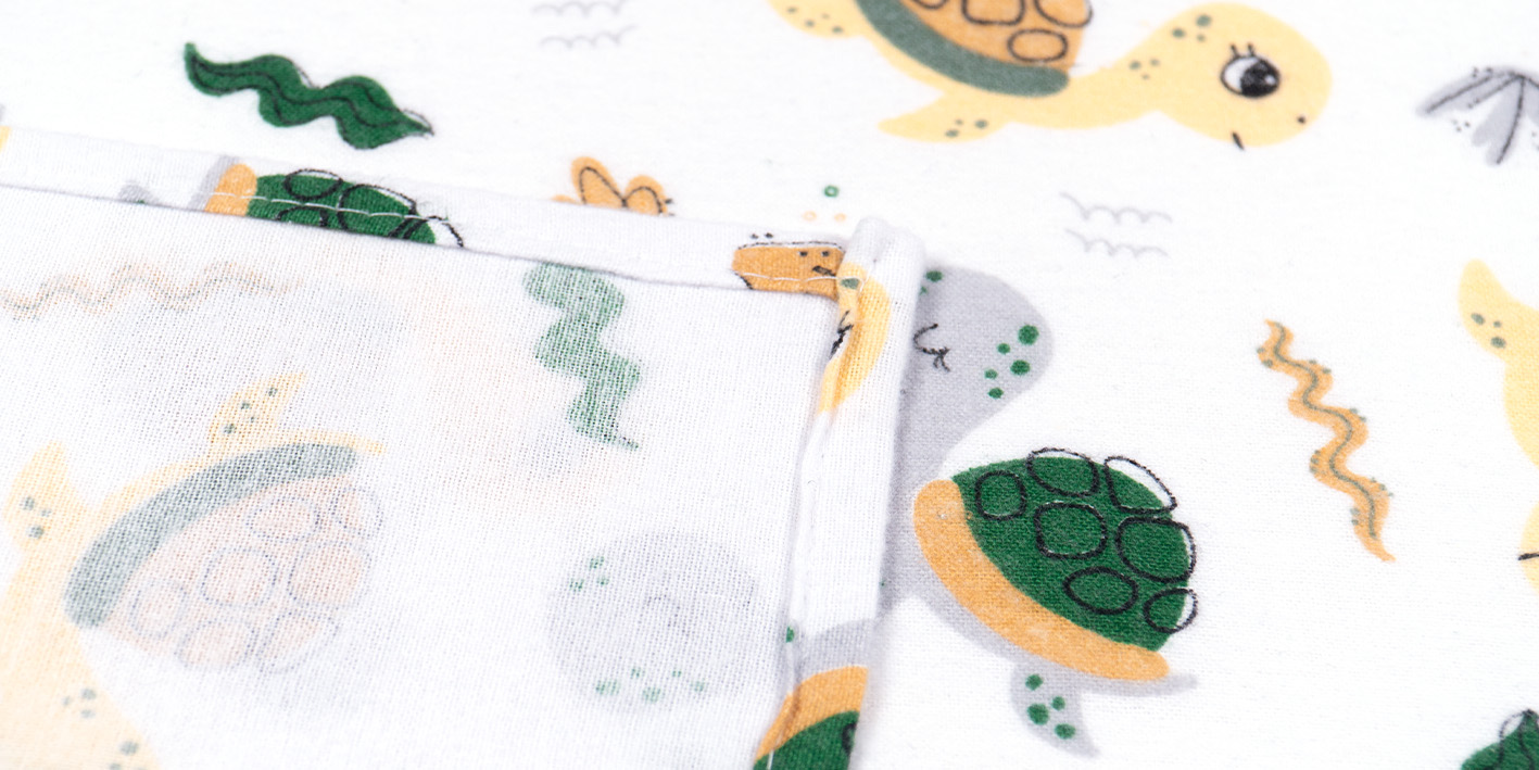 Pielucha flanelowa żółwie zielone